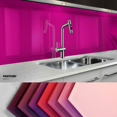 Painted kitchen glass cladding #P233
