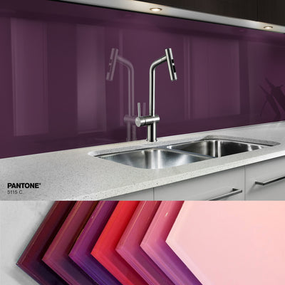 Painted kitchen glass cladding #P5115