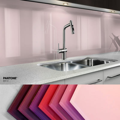 Painted kitchen glass cladding #P691