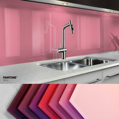 Painted kitchen glass cladding #P701