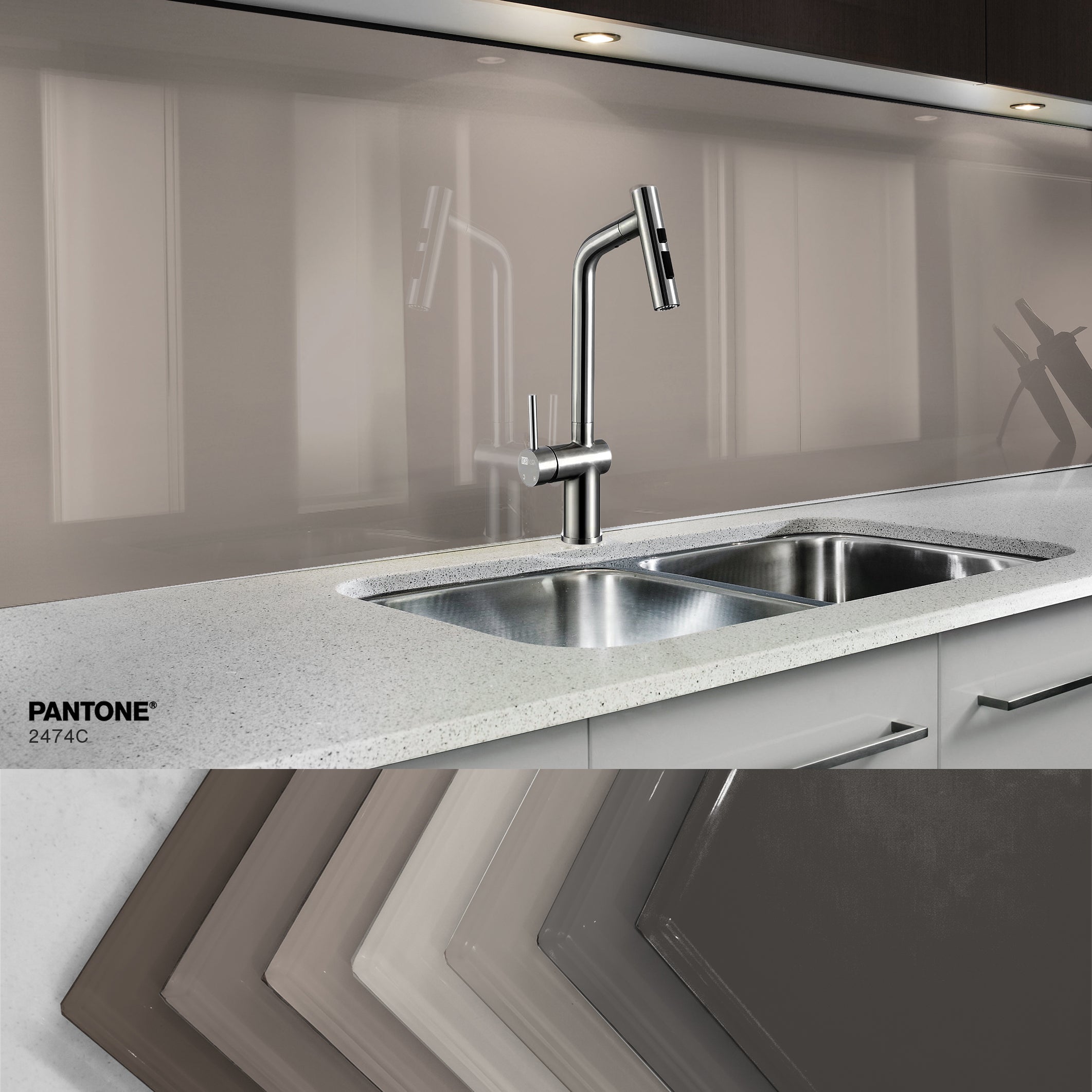 Painted kitchen glass splashbacks #P2474