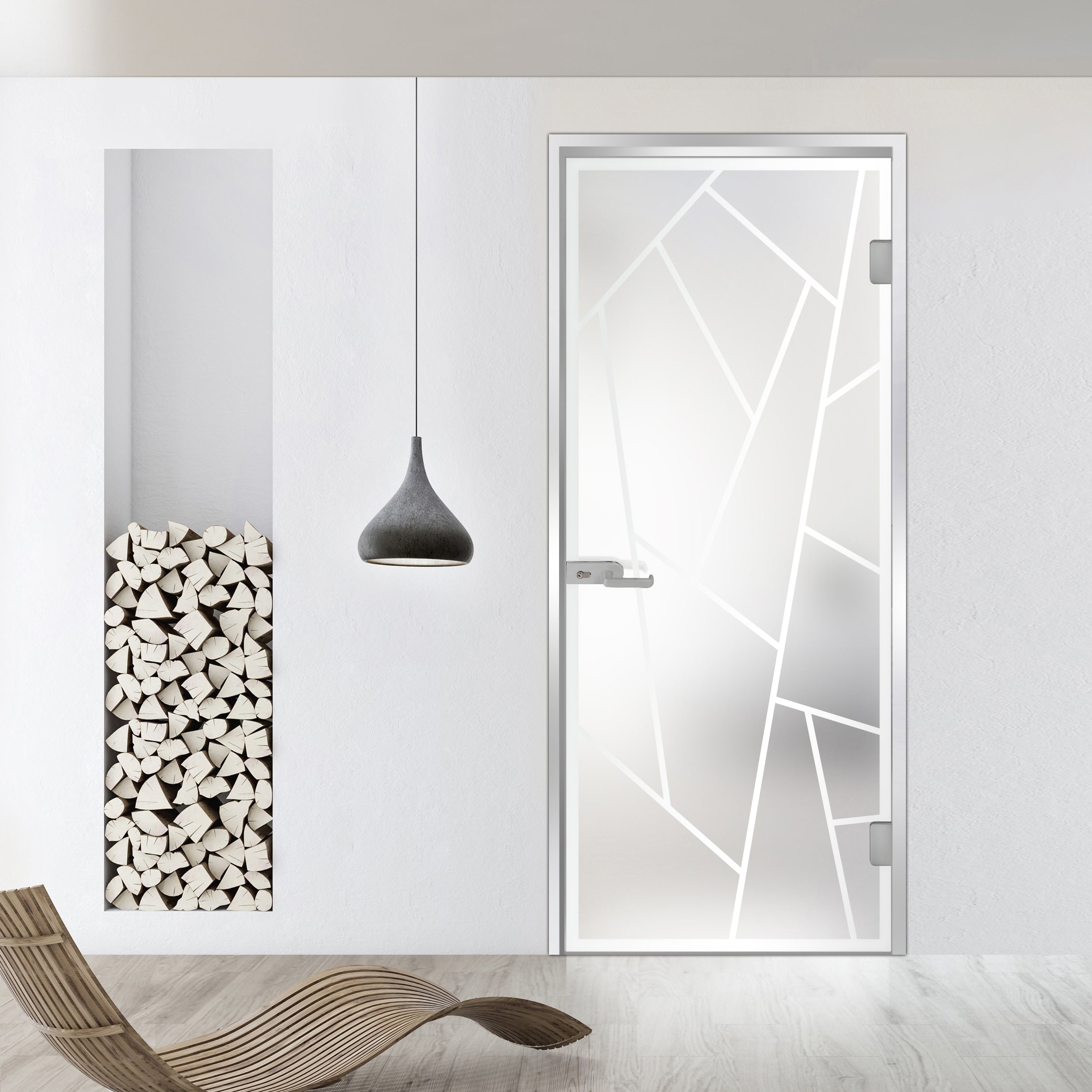 Framed glass door #Satin