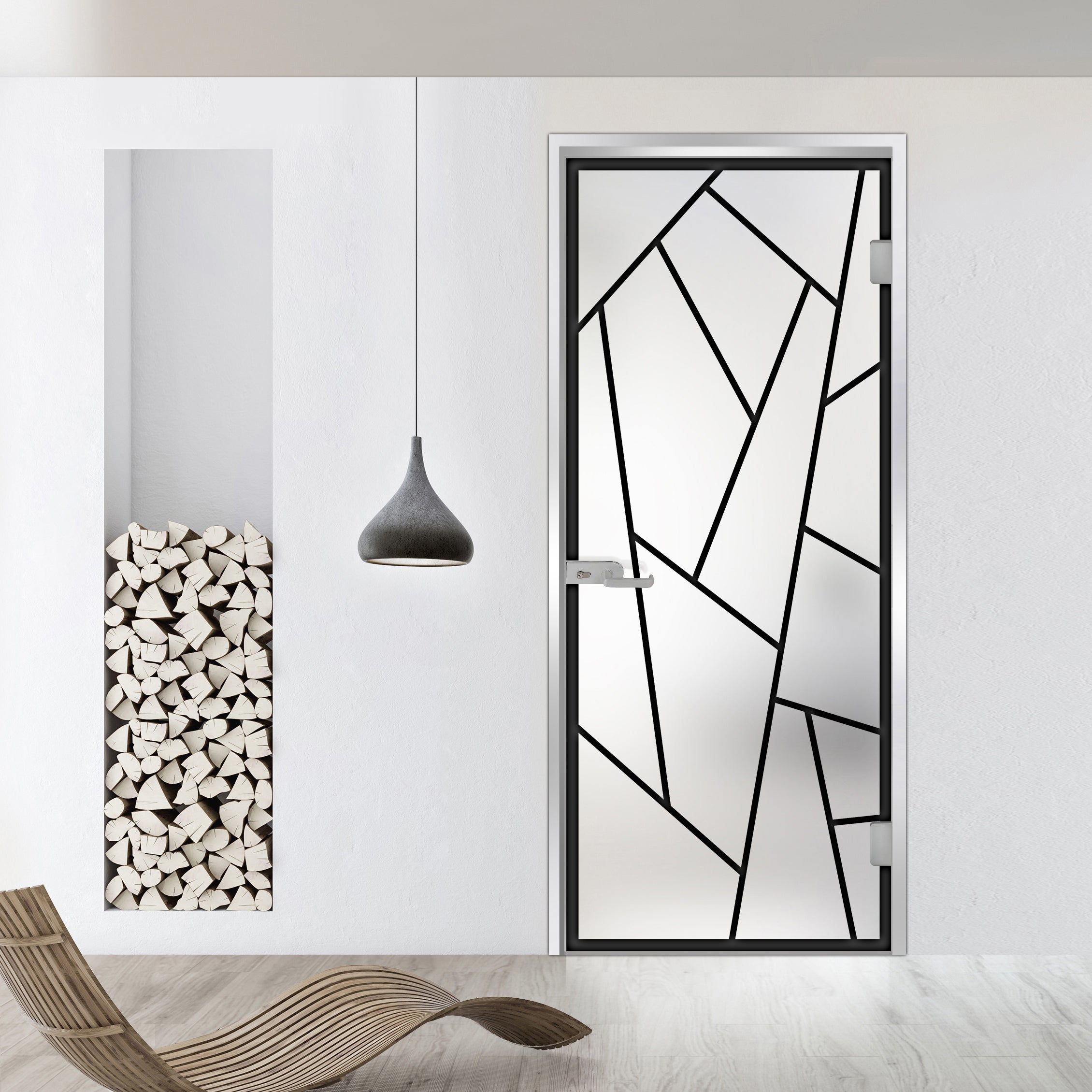 Framed glass door #Satin