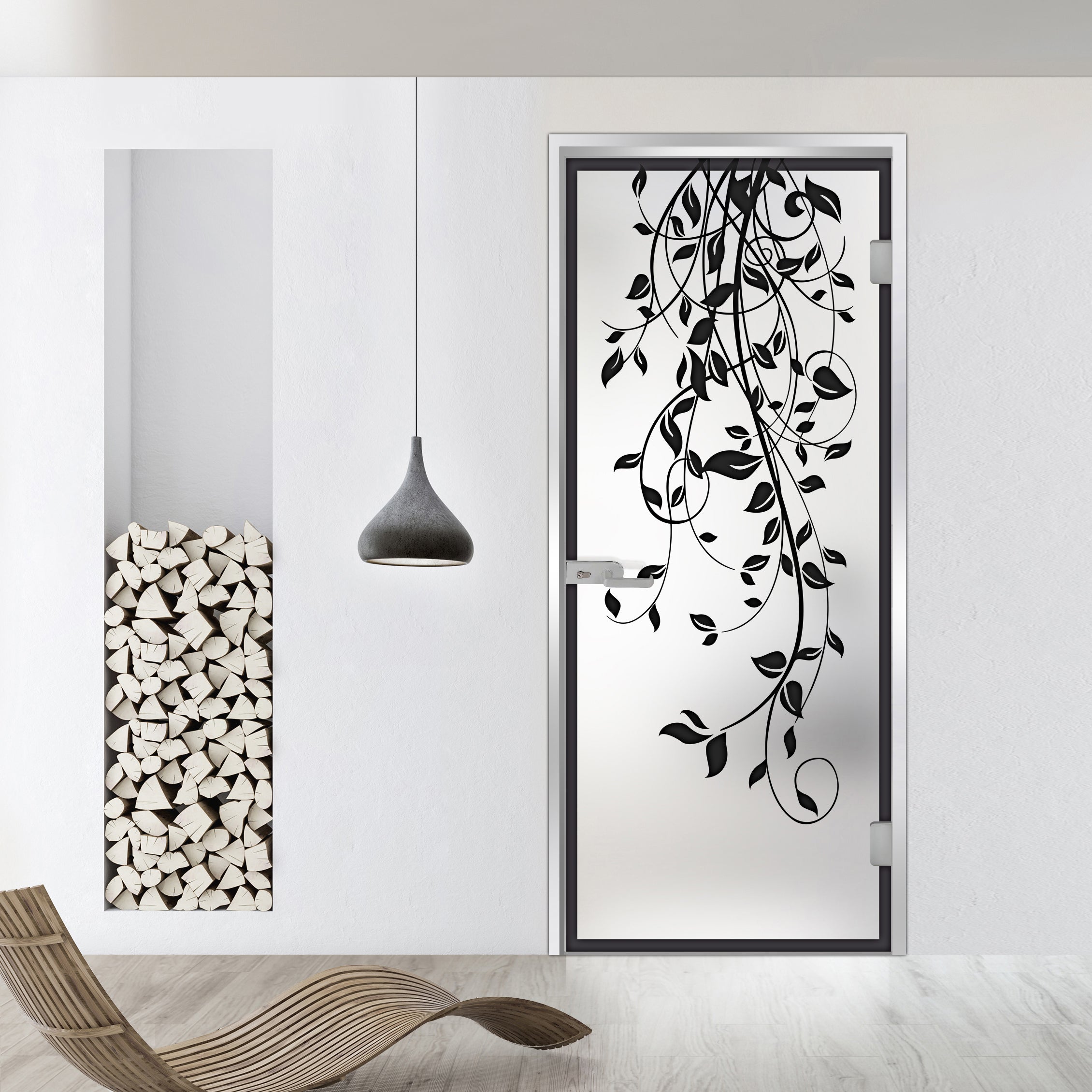 Framed glass door #Satin