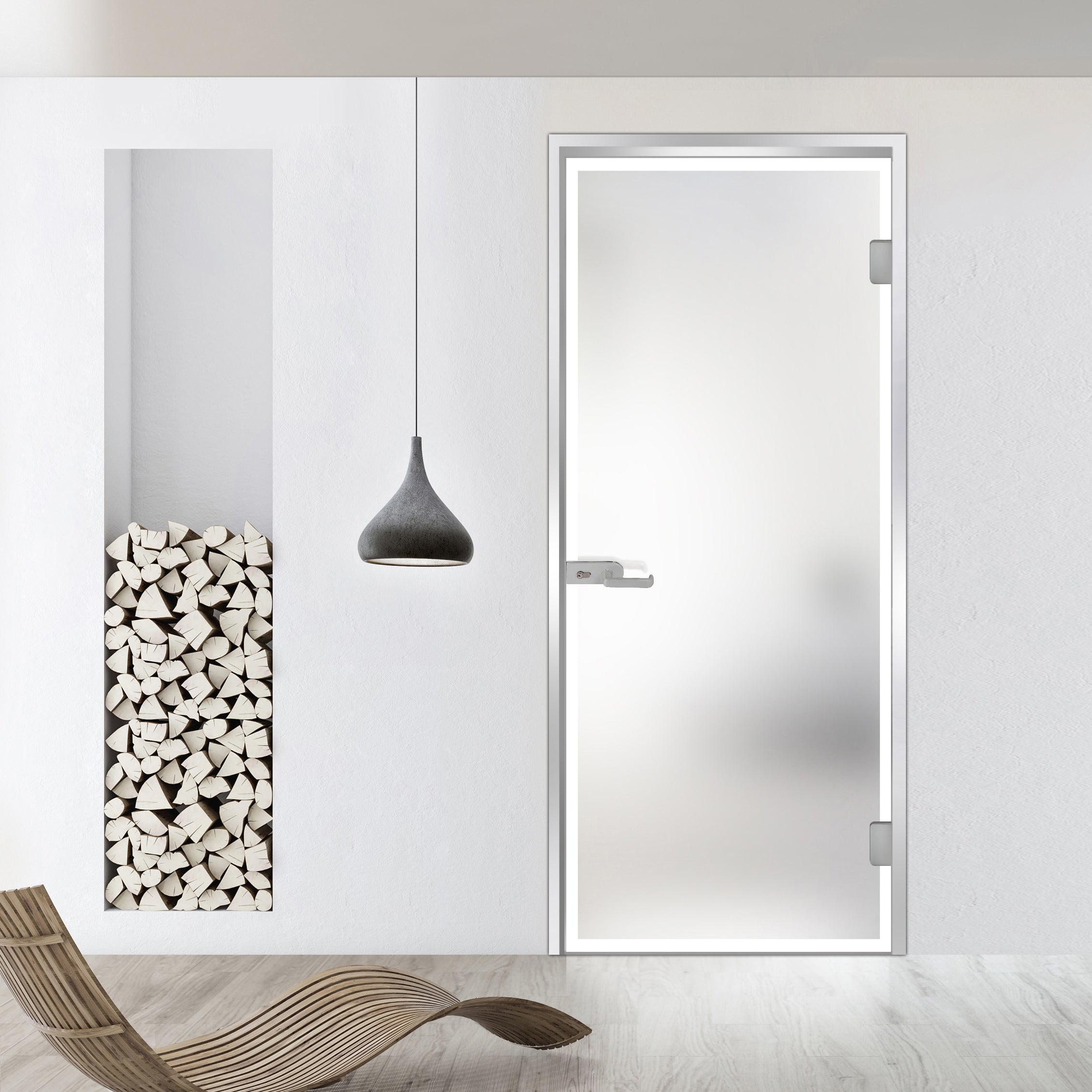 Framed glass door #Satin