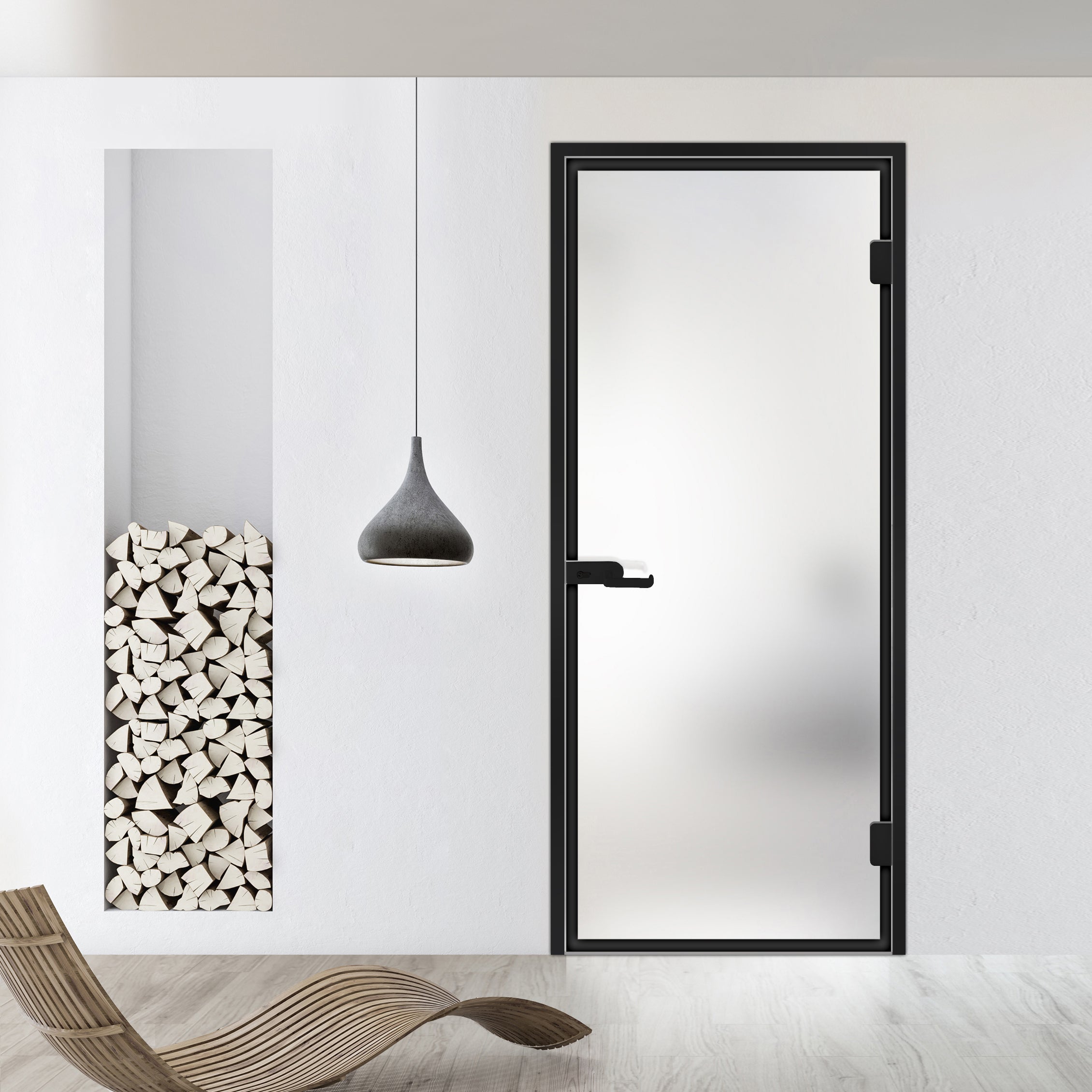 Framed glass door #Satin