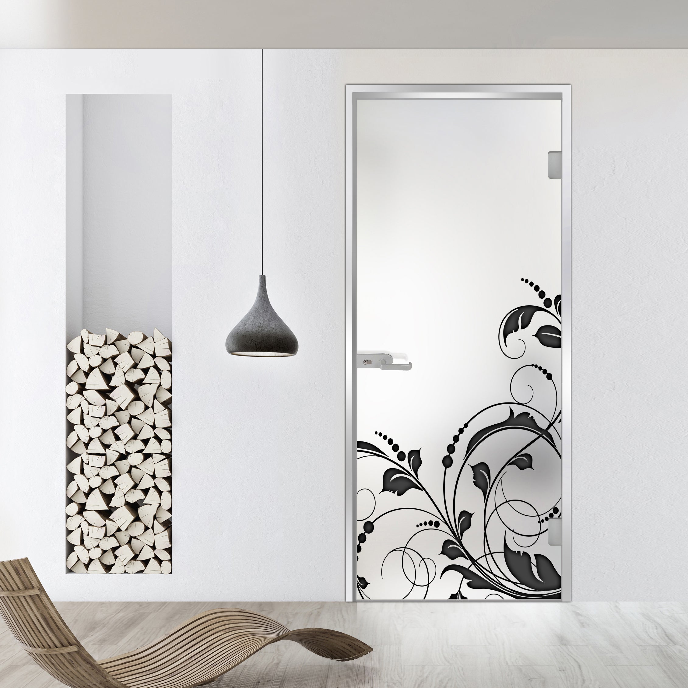 Framed glass door #Satin
