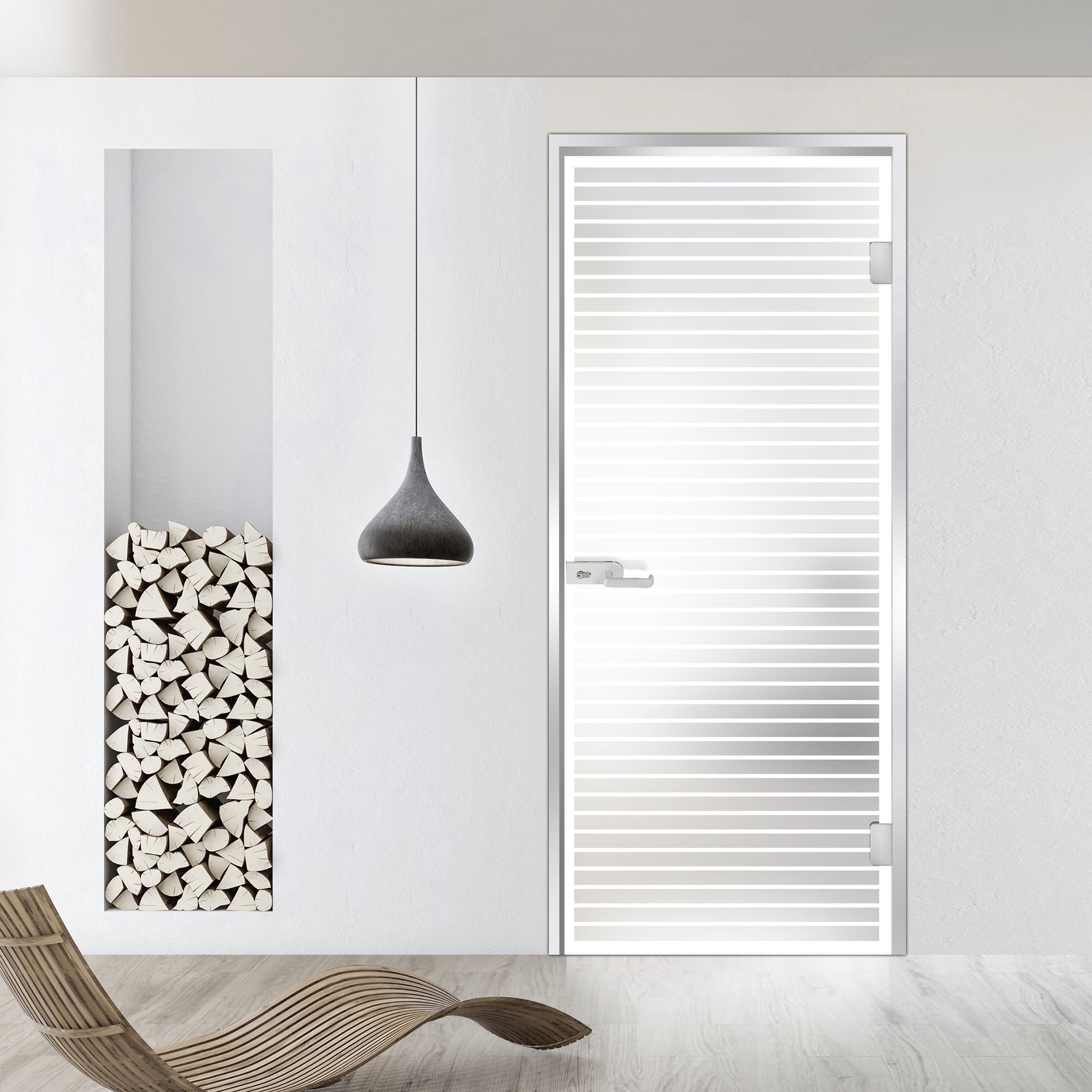 Framed glass door #Satin
