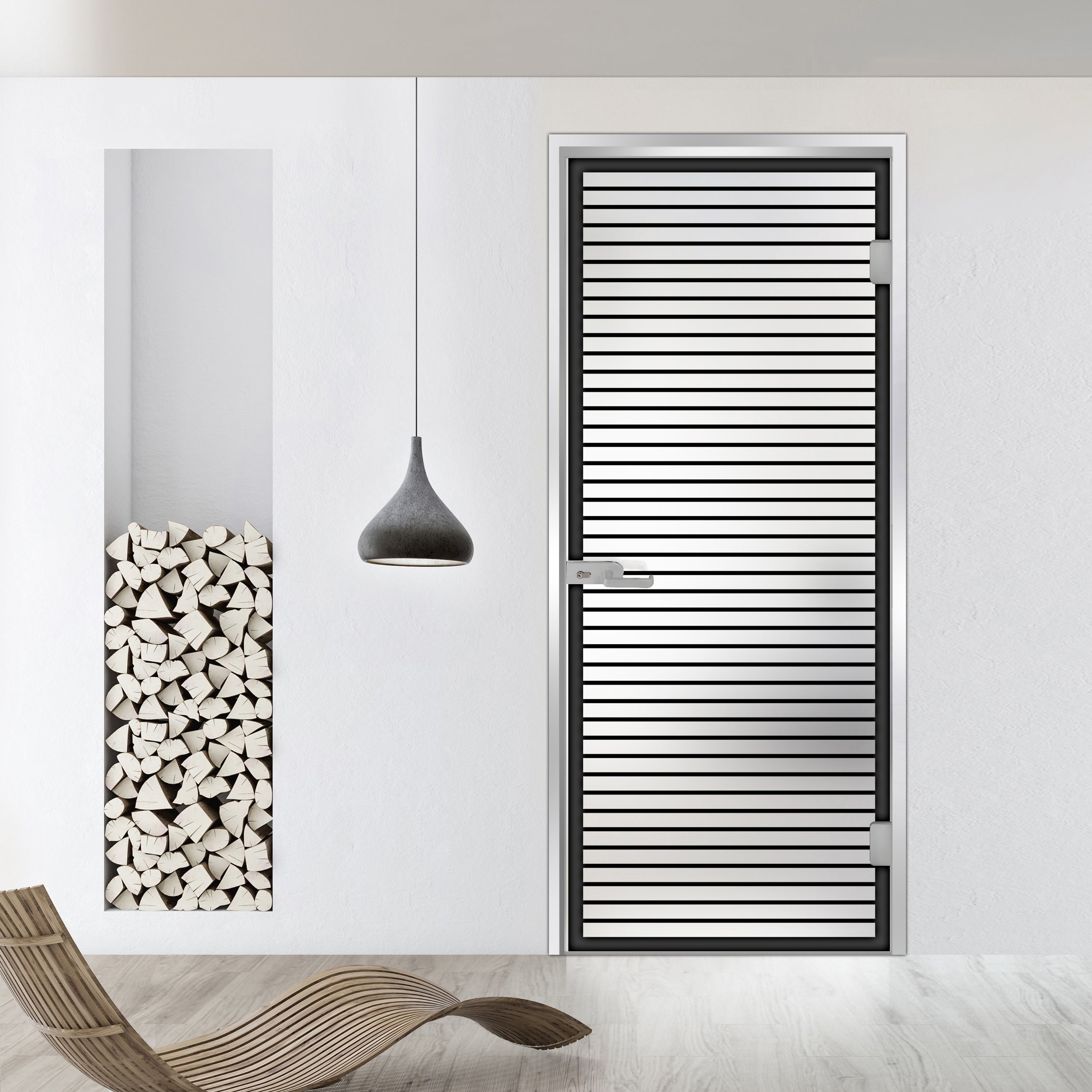 Framed glass door #Satin