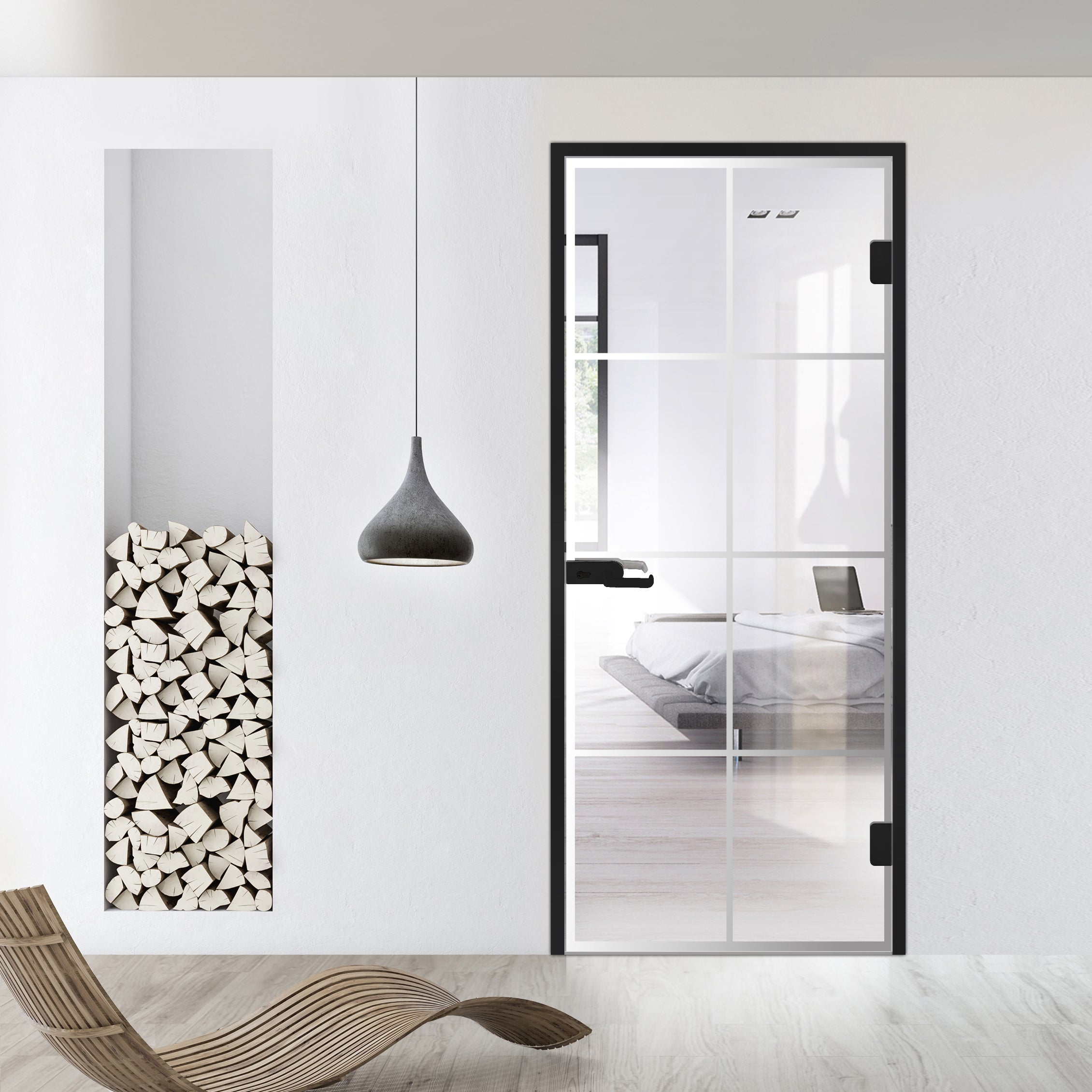 Framed glass door #Clear