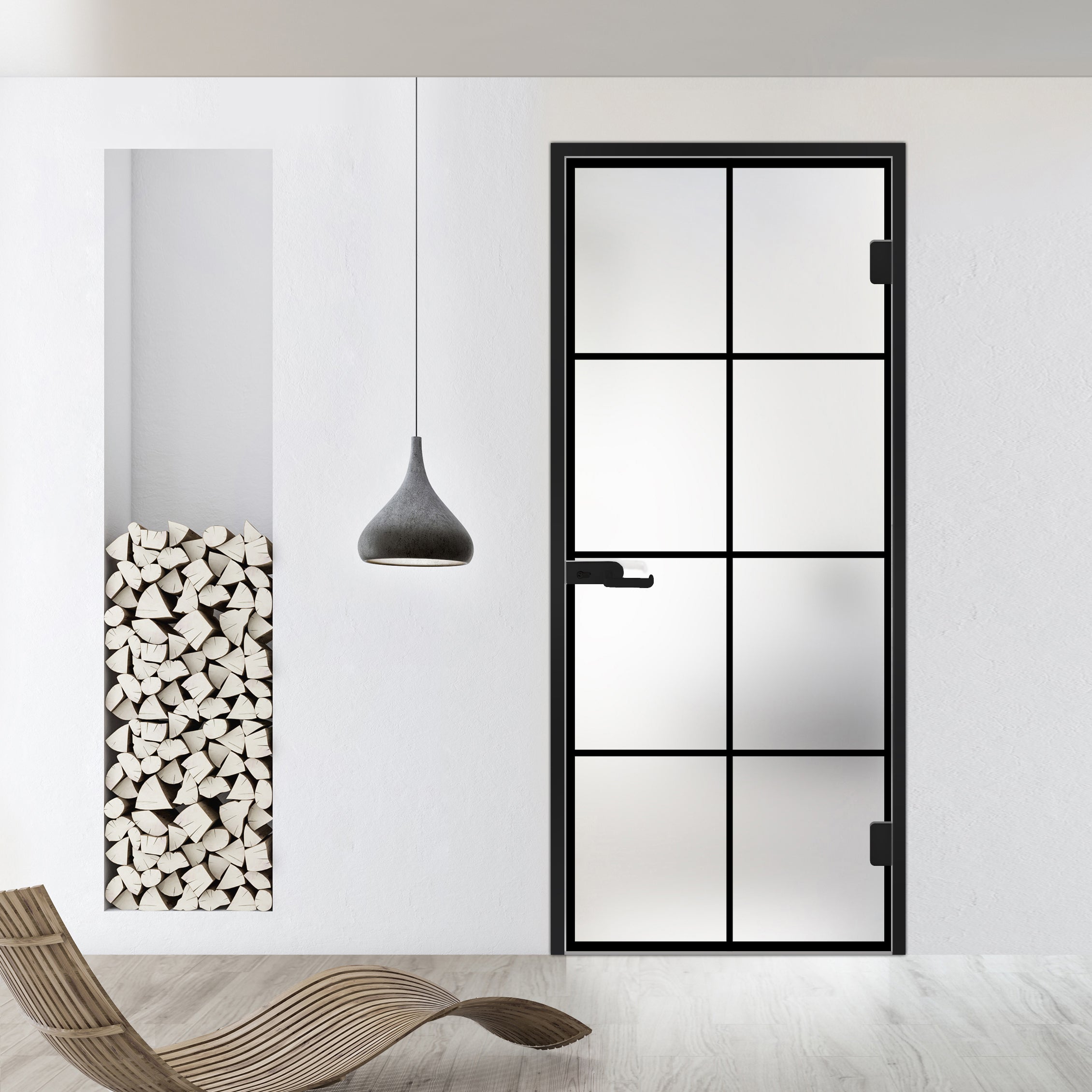 Framed glass door #Satin