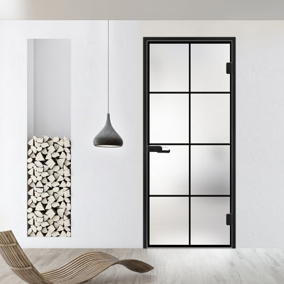 Framed glass door #Satin