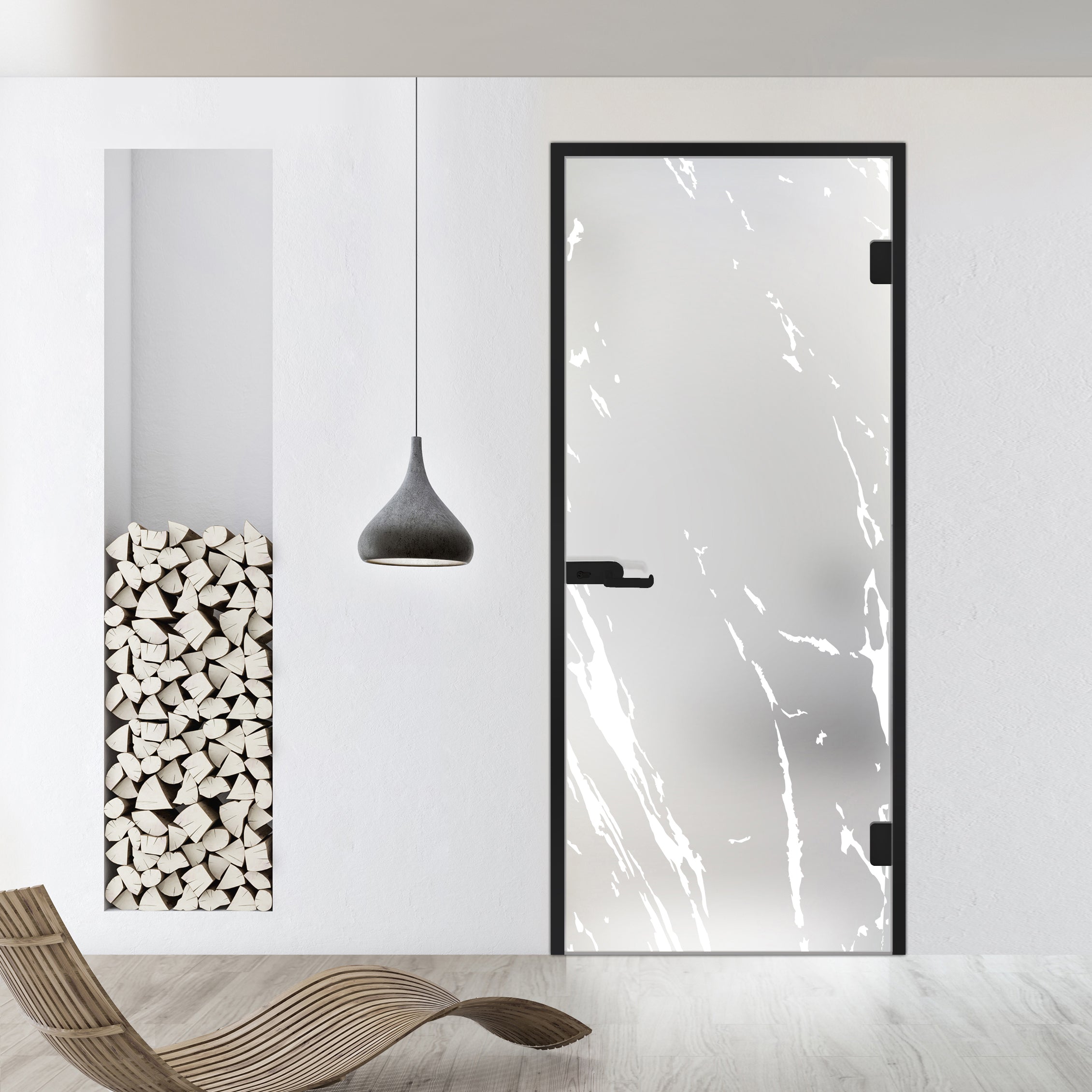 Framed glass door #Satin