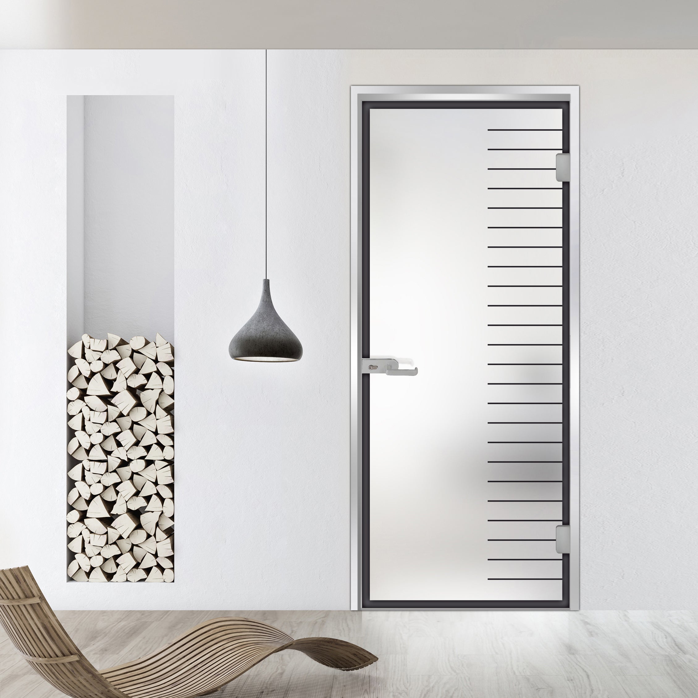 Framed glass door #Satin