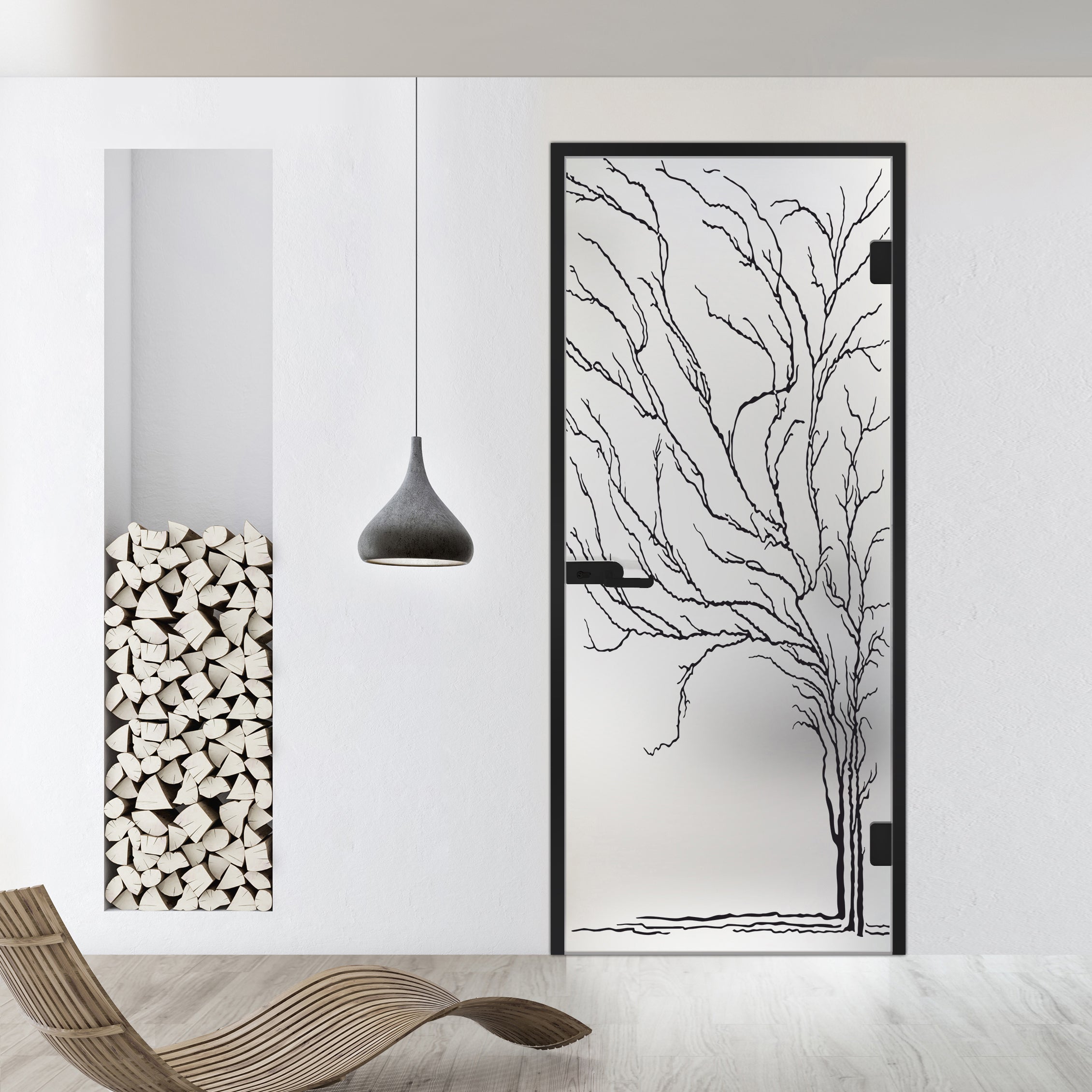 Framed glass door #Satin