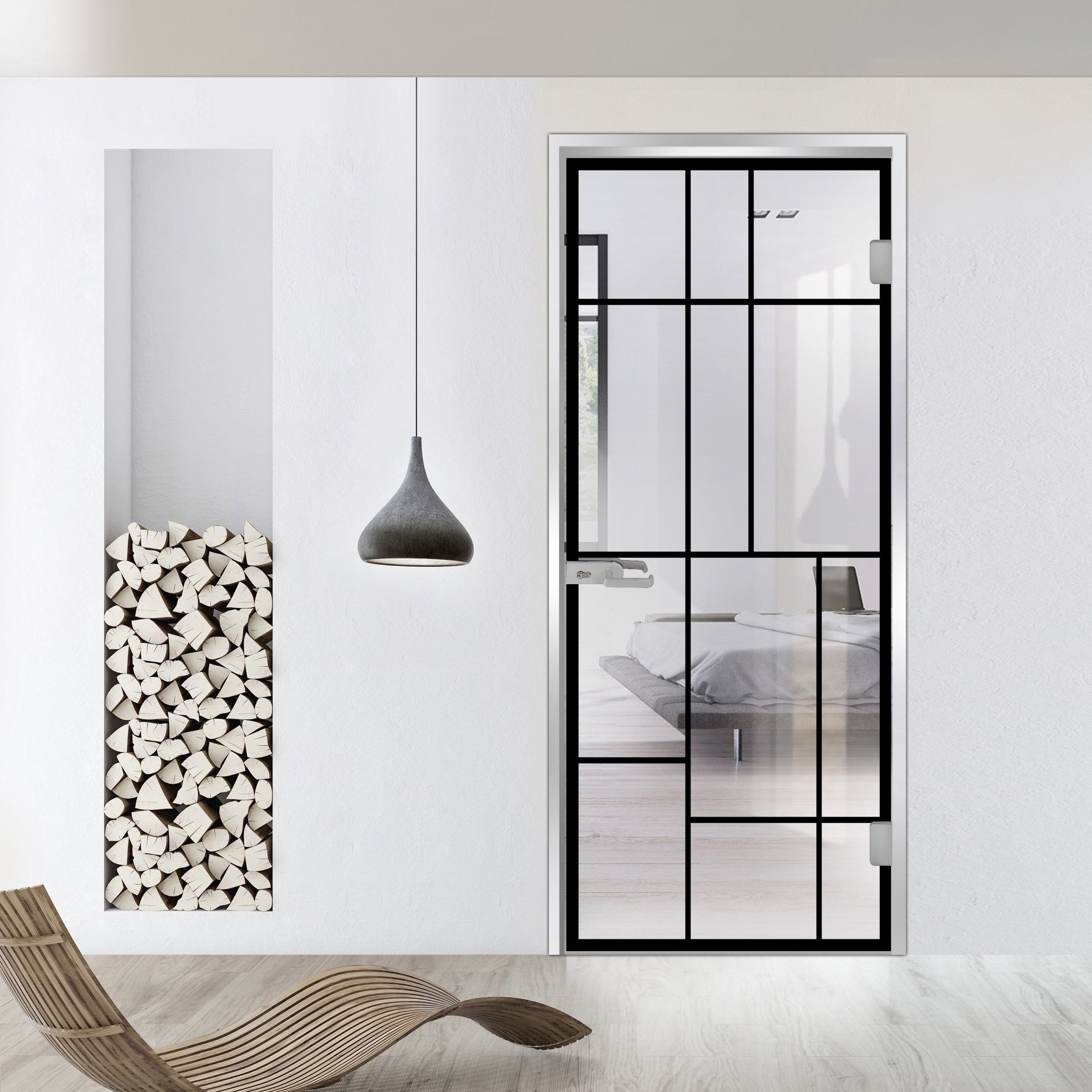 Framed glass door #Clear