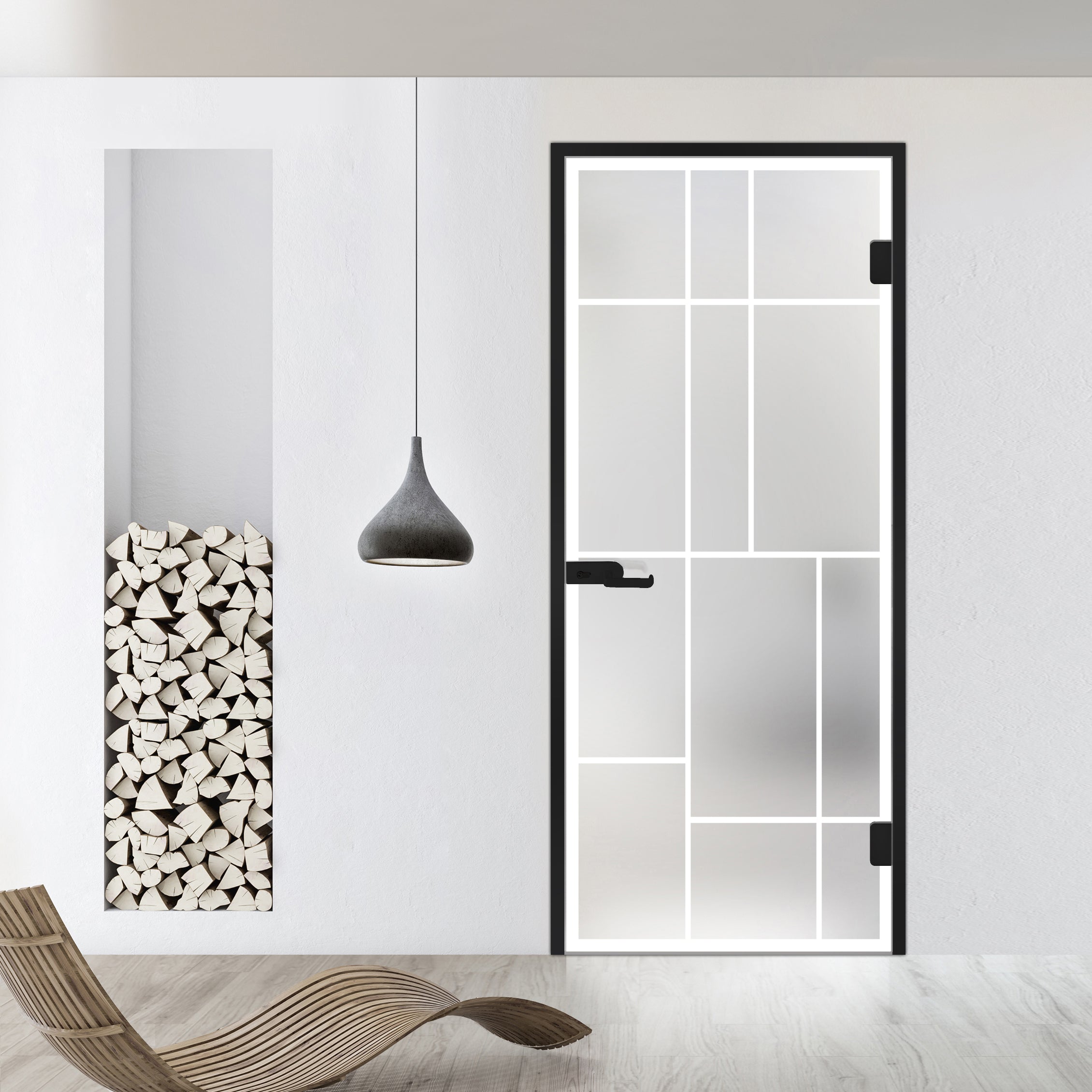 Framed glass door #Satin
