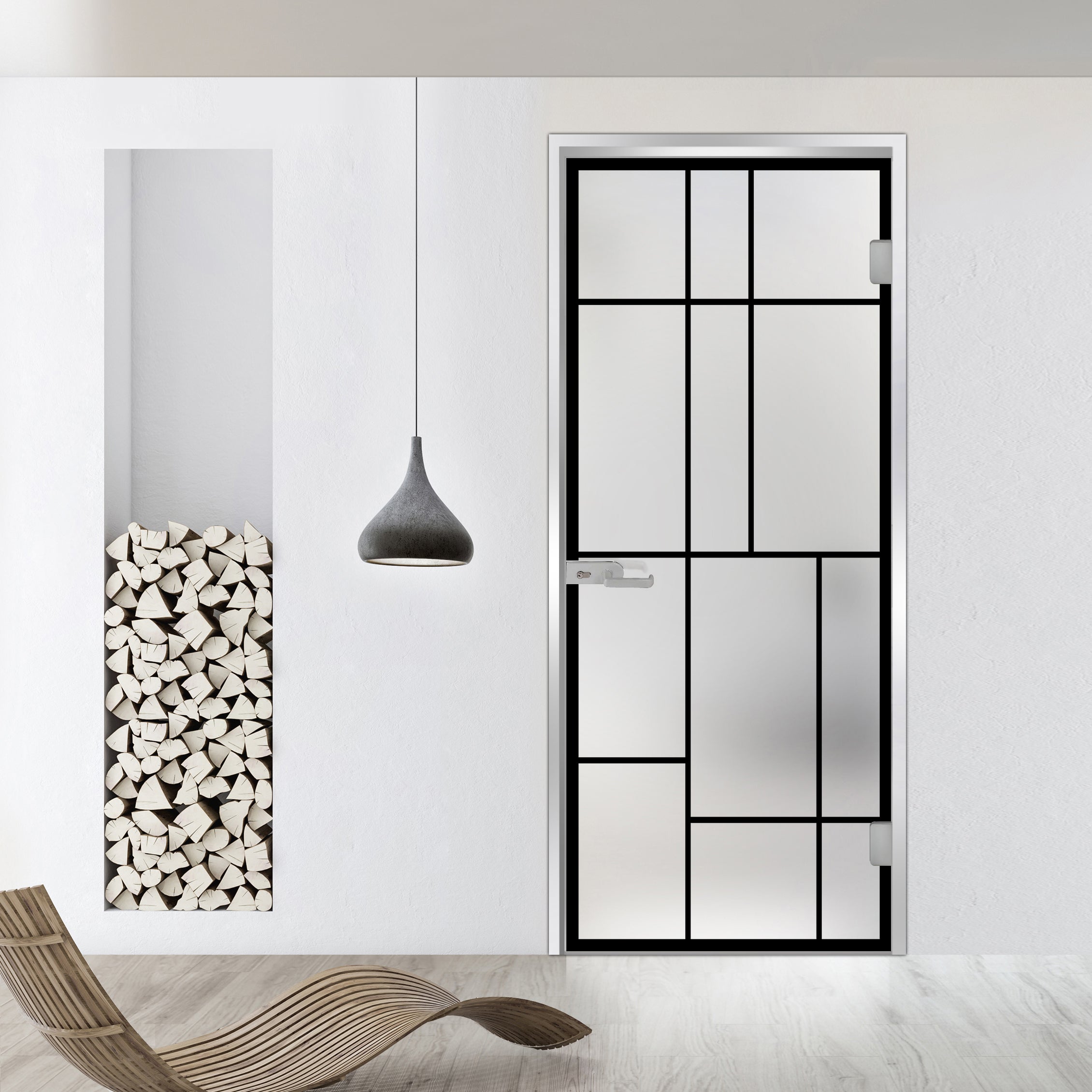 Framed glass door #Satin