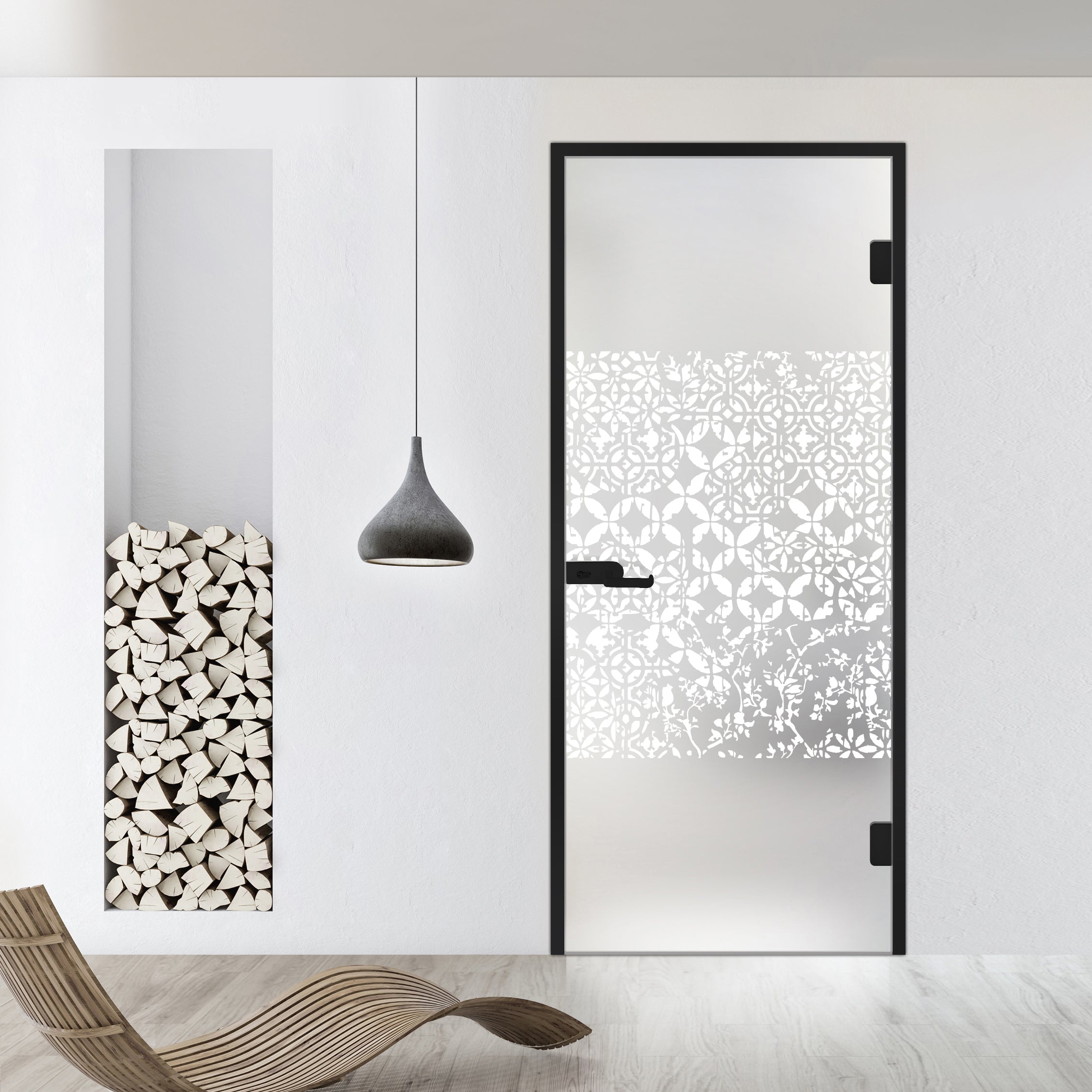 Framed glass door #Satin
