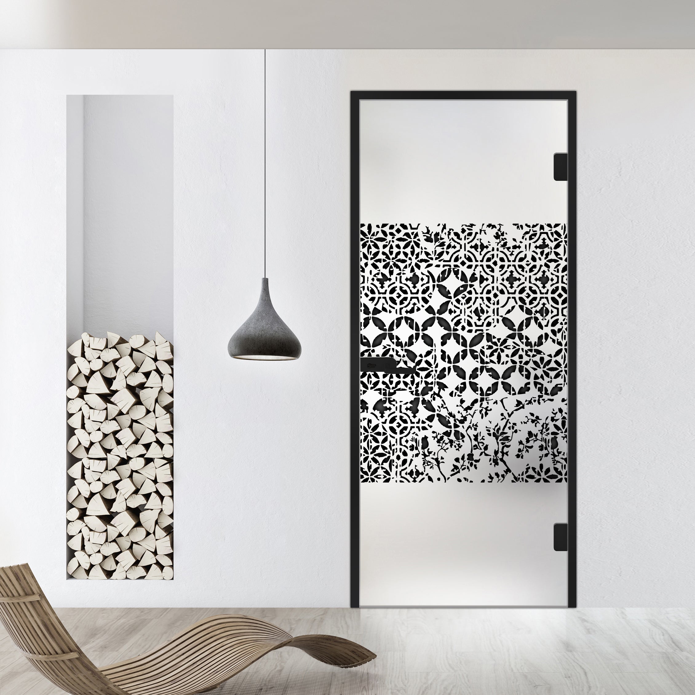 Framed glass door #Satin