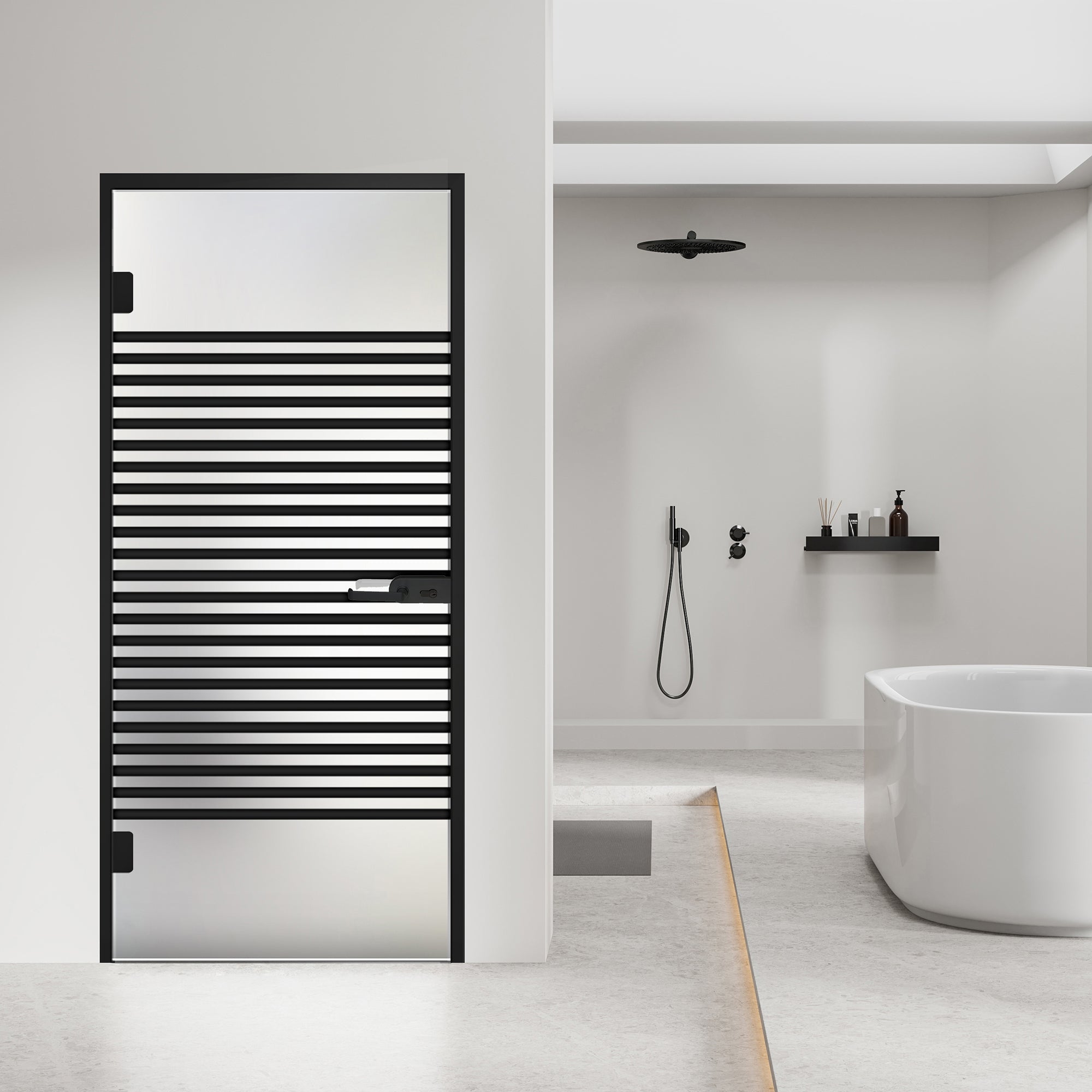Framed glass door #Satin