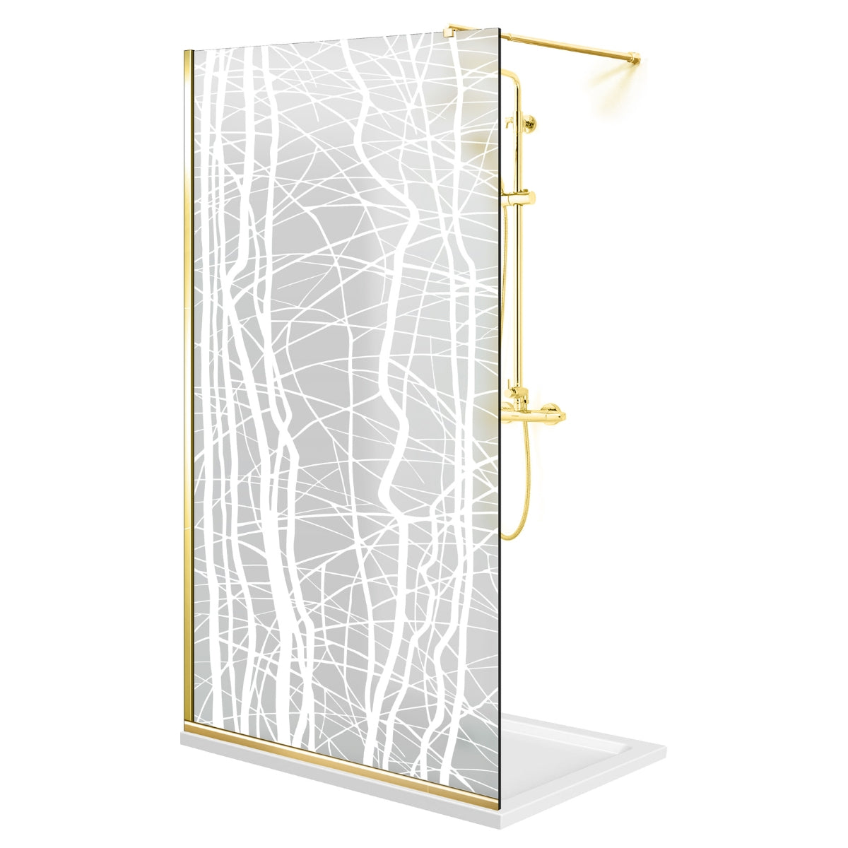 Shower Screens Walk-in, Shower Wall Gold, #Satiné #Matt