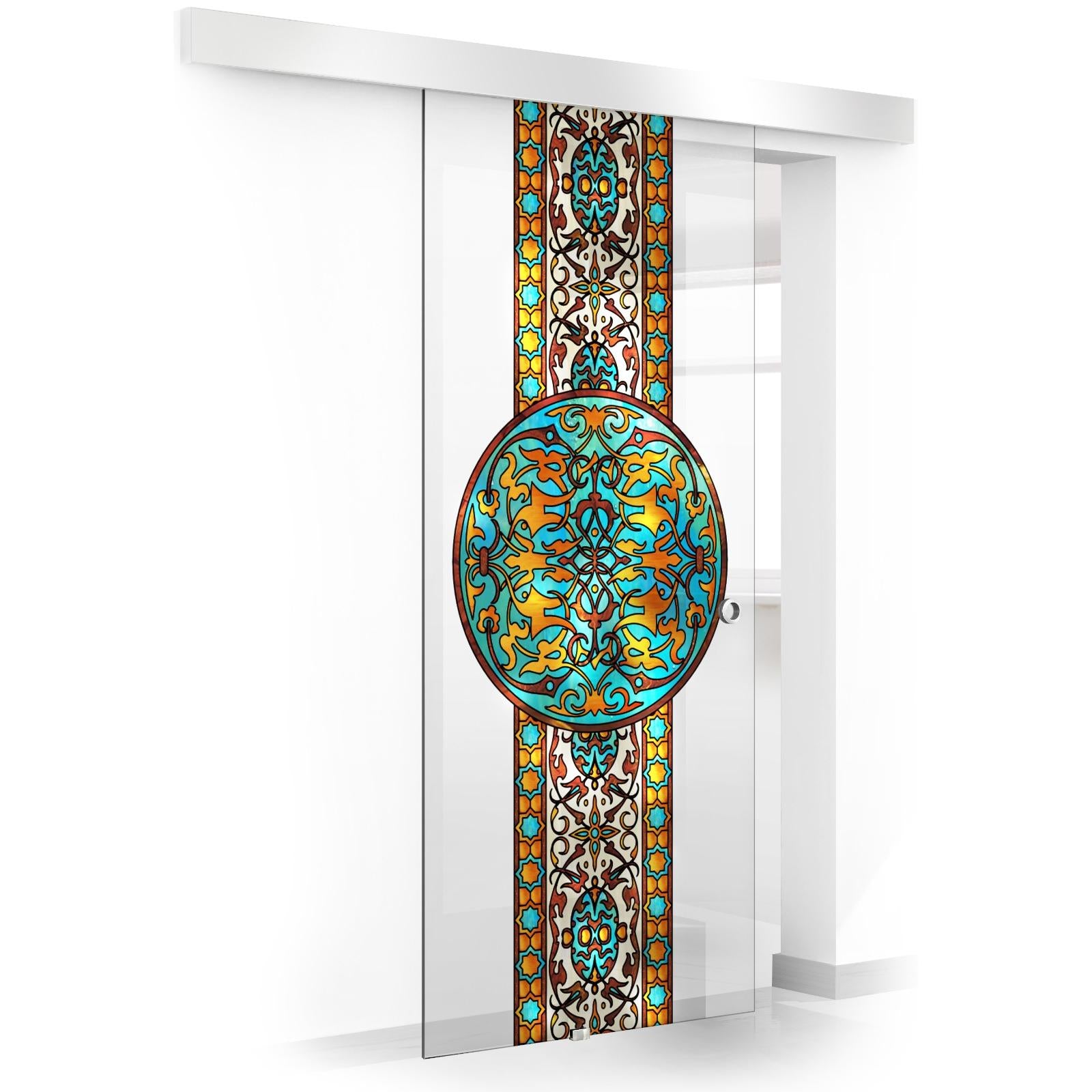 Stained glass door, Sliding glass door #Clear