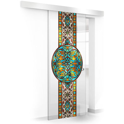 Stained glass door, Sliding glass door #Clear