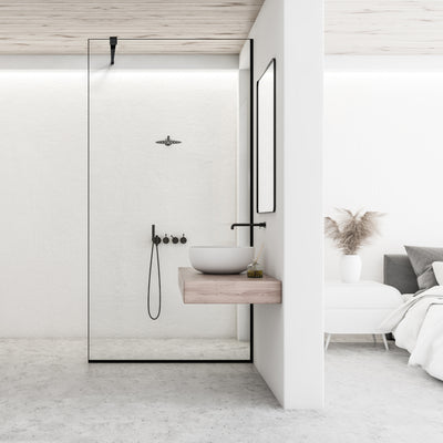 Shower Screens Walk-in, Black Shower Wall, #Clear #Crystal Clear