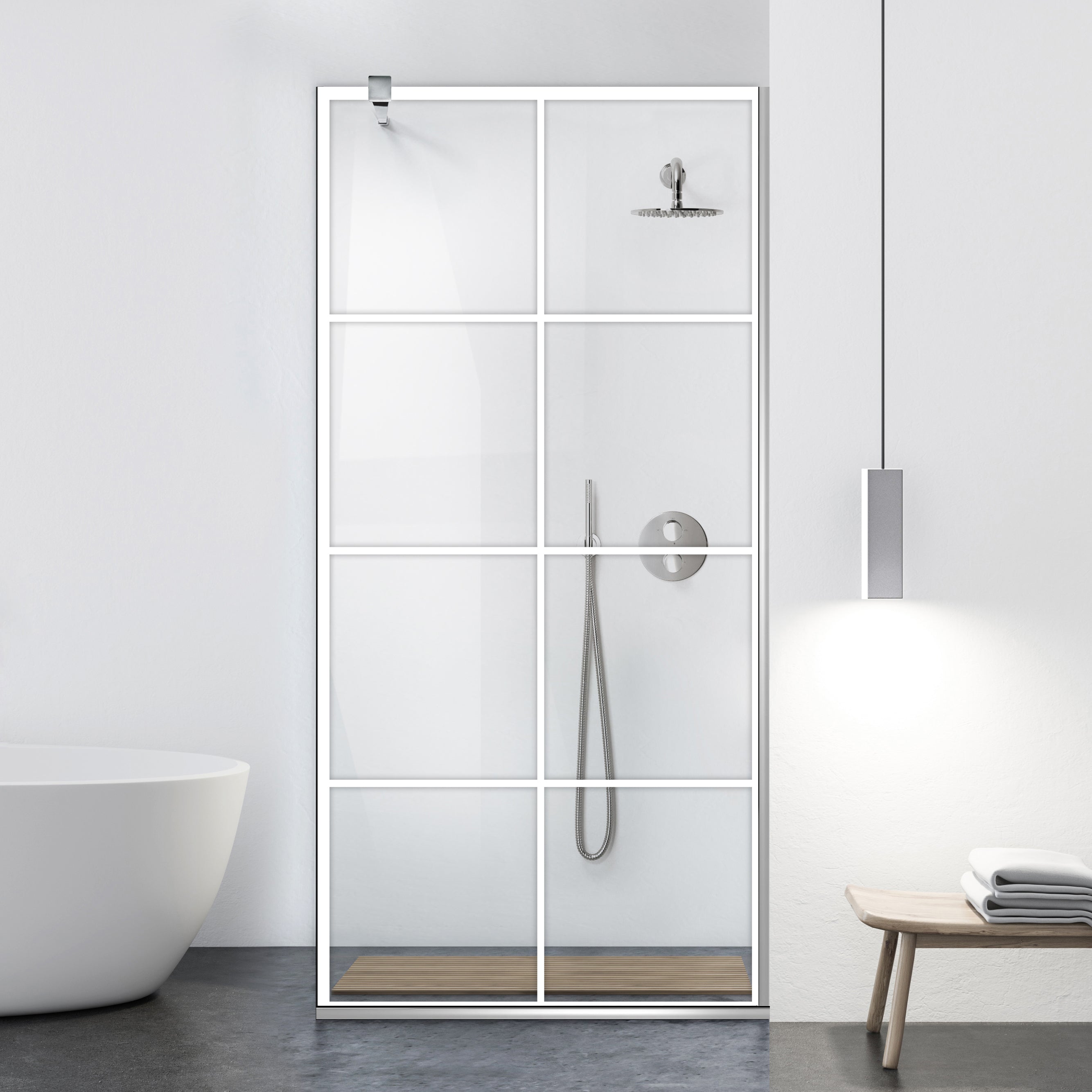 Shower Screens Walk-in, Black Shower Wall, #Clear #Crystal Clear