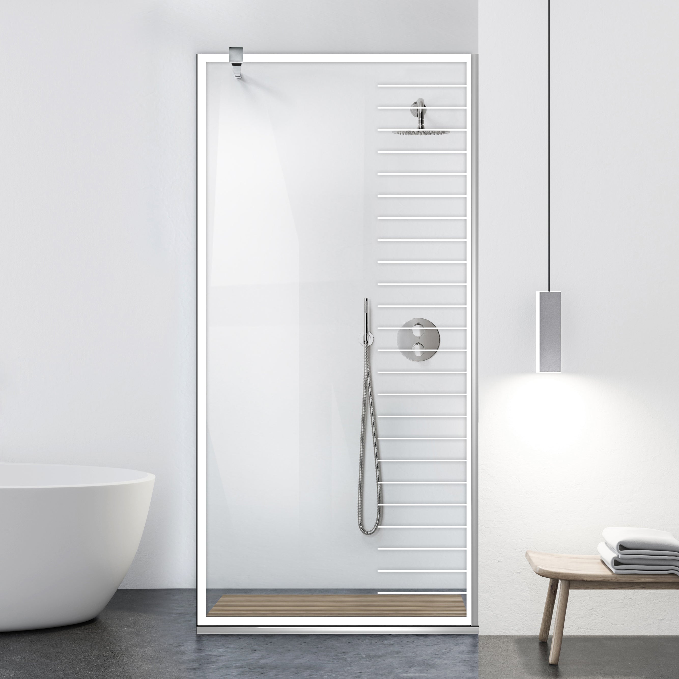 Shower Screens Walk-in, Black Shower Wall, #Clear #Crystal Clear