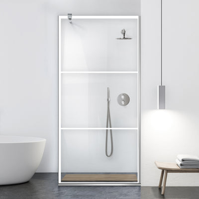 Shower Screens Walk-in, Black Shower Wall, #Clear #Crystal Clear
