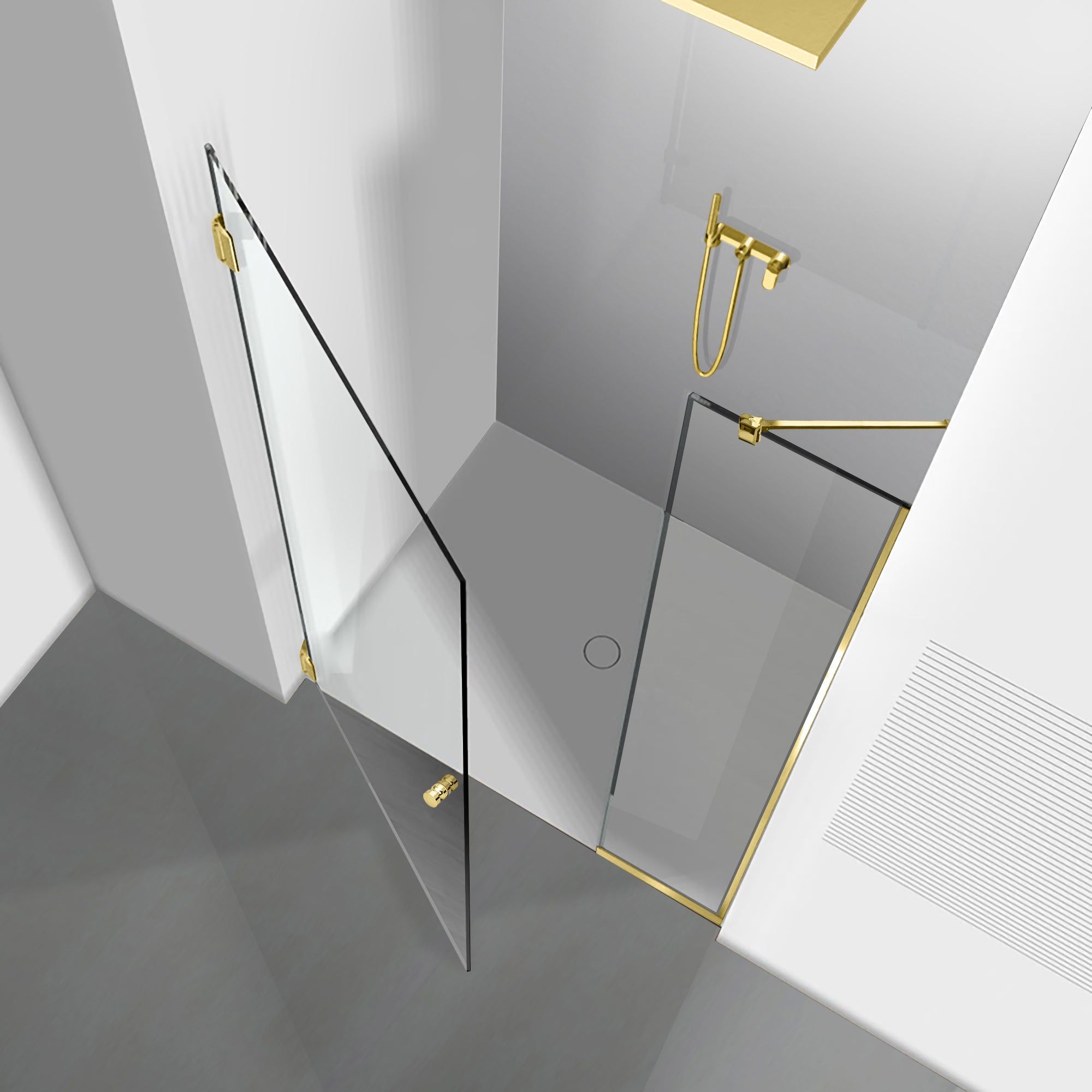Shower Doors golden #Clear