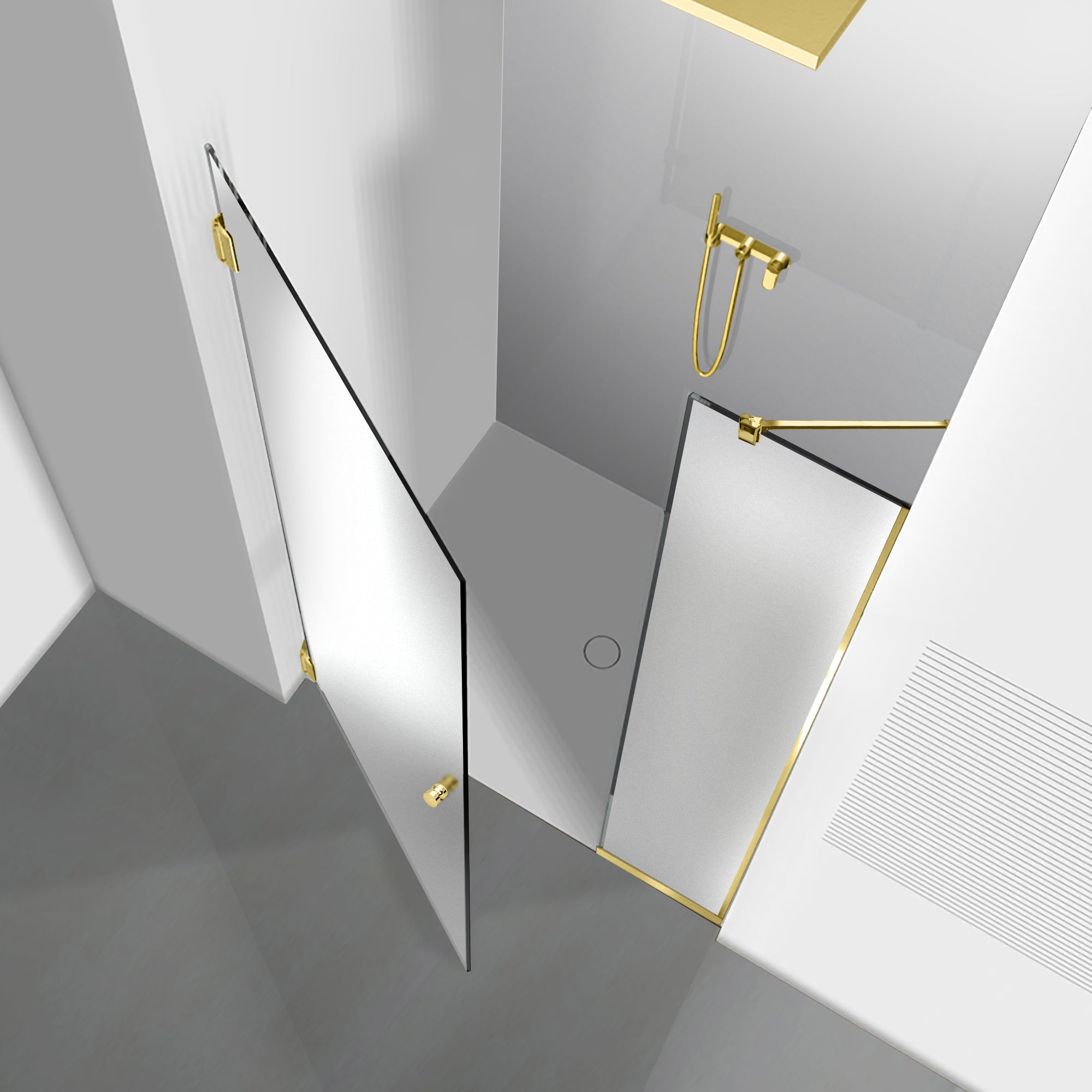Shower Doors golden #Satiné