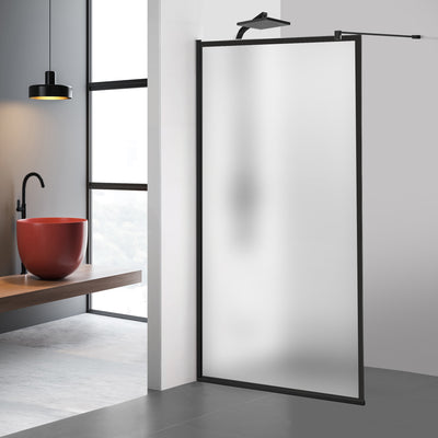 Shower Screens Walk-in, Black Shower Wall, #Satiné #Matt