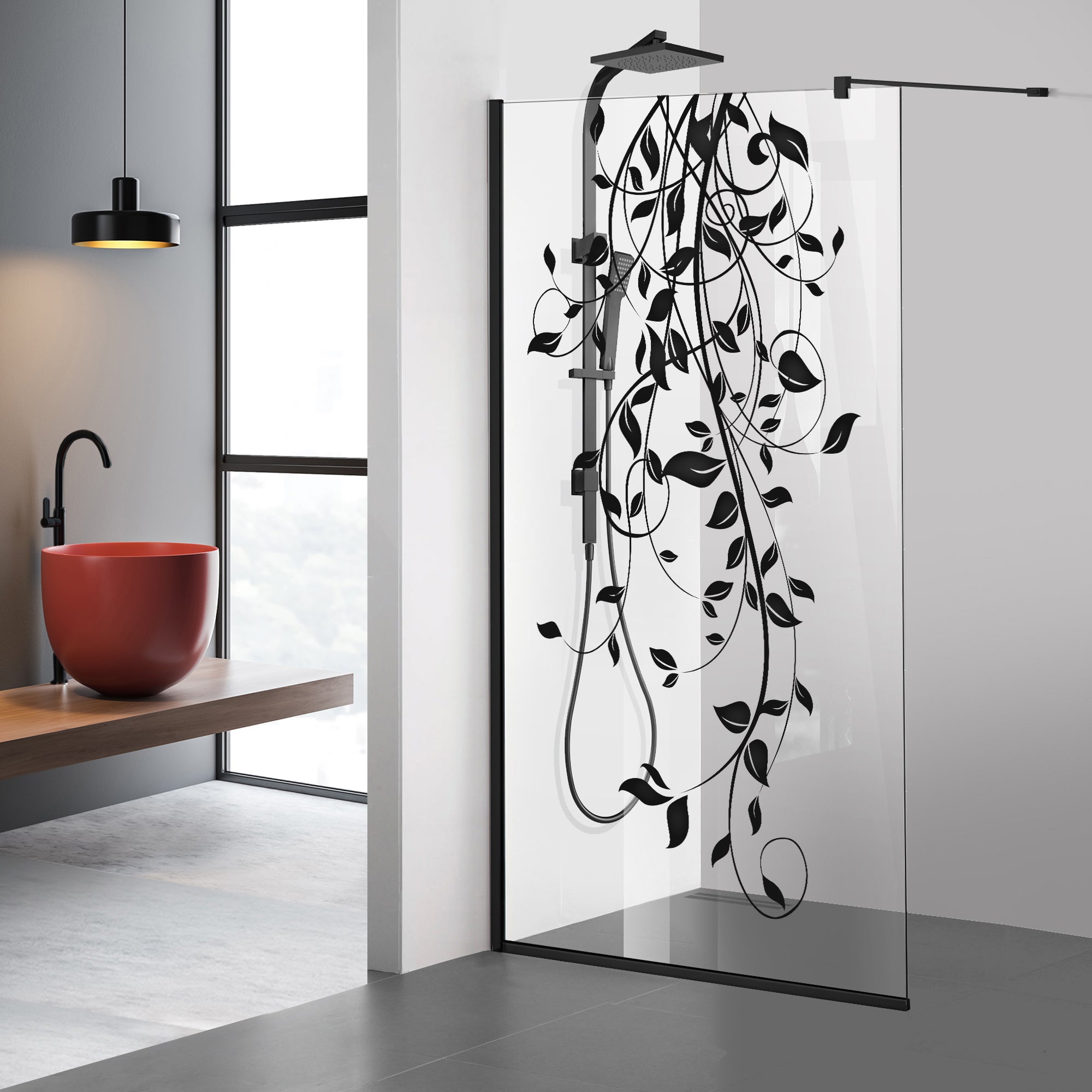 Shower Screens Walk-in, Black Shower Wall, #Clear #Víztiszta