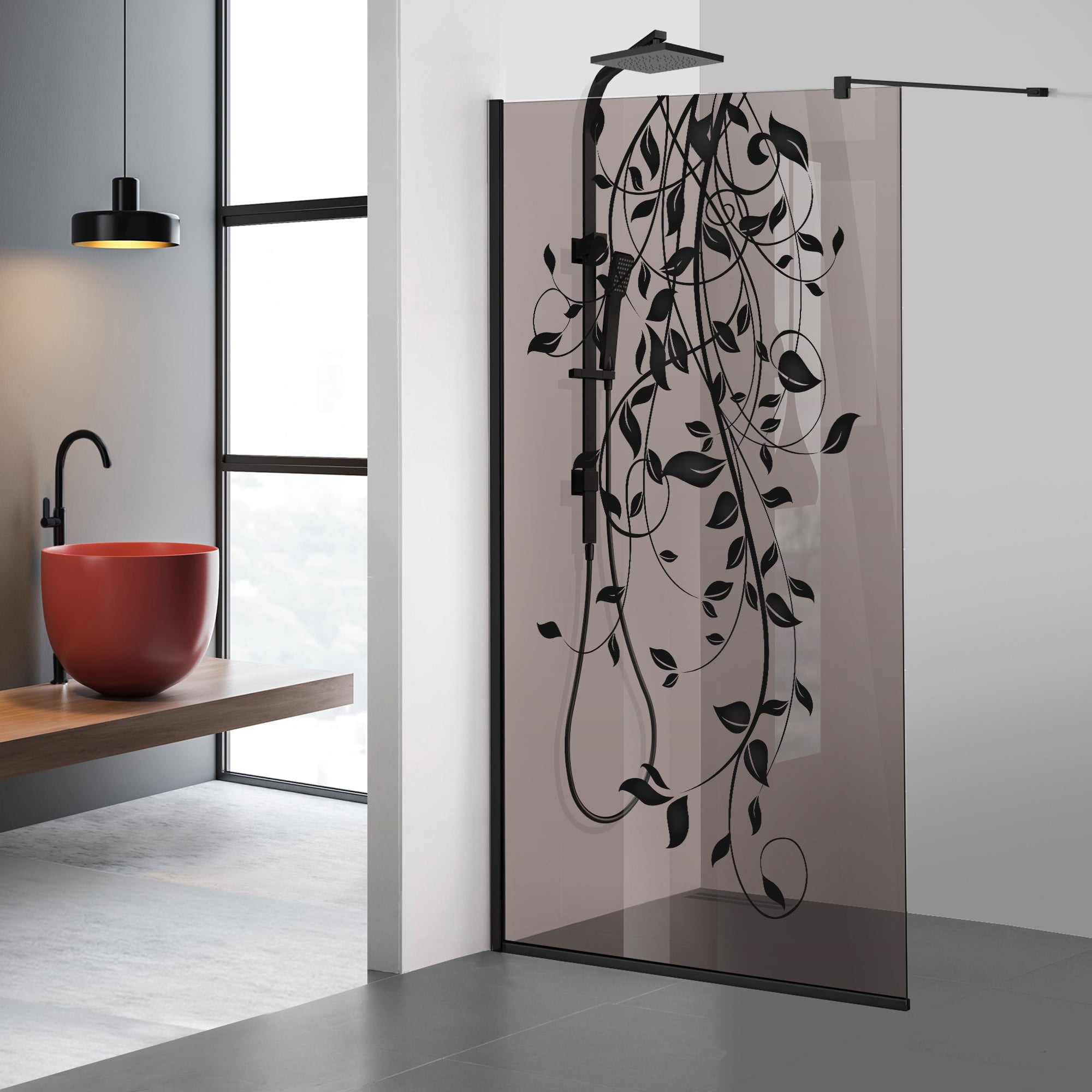 Shower Screens Walk-in, Black shower wall, #Bronze #Bronze