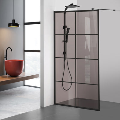 Shower Screens Walk-in, Black shower wall, #Bronze #Bronze