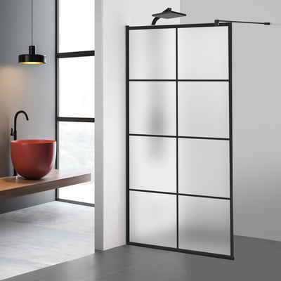 Shower Screens Walk-in, Black Shower Wall, #Satiné #Matt