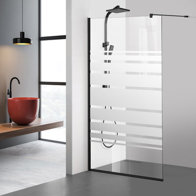 Shower Screens Walk-in, Black Shower Wall, #Clear #Víztiszta