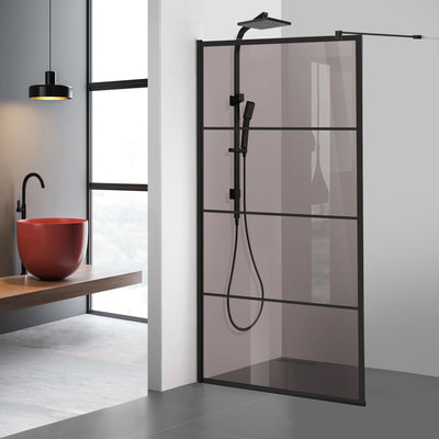 Shower Screens Walk-in, Black shower wall, #Bronze #Bronze