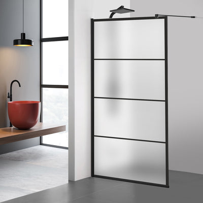 Shower Screens Walk-in, Black Shower Wall, #Satiné #Matt