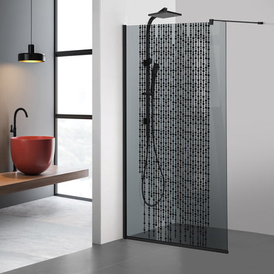 Shower Screens Walk-in, Black shower wall, #Grey #Grey