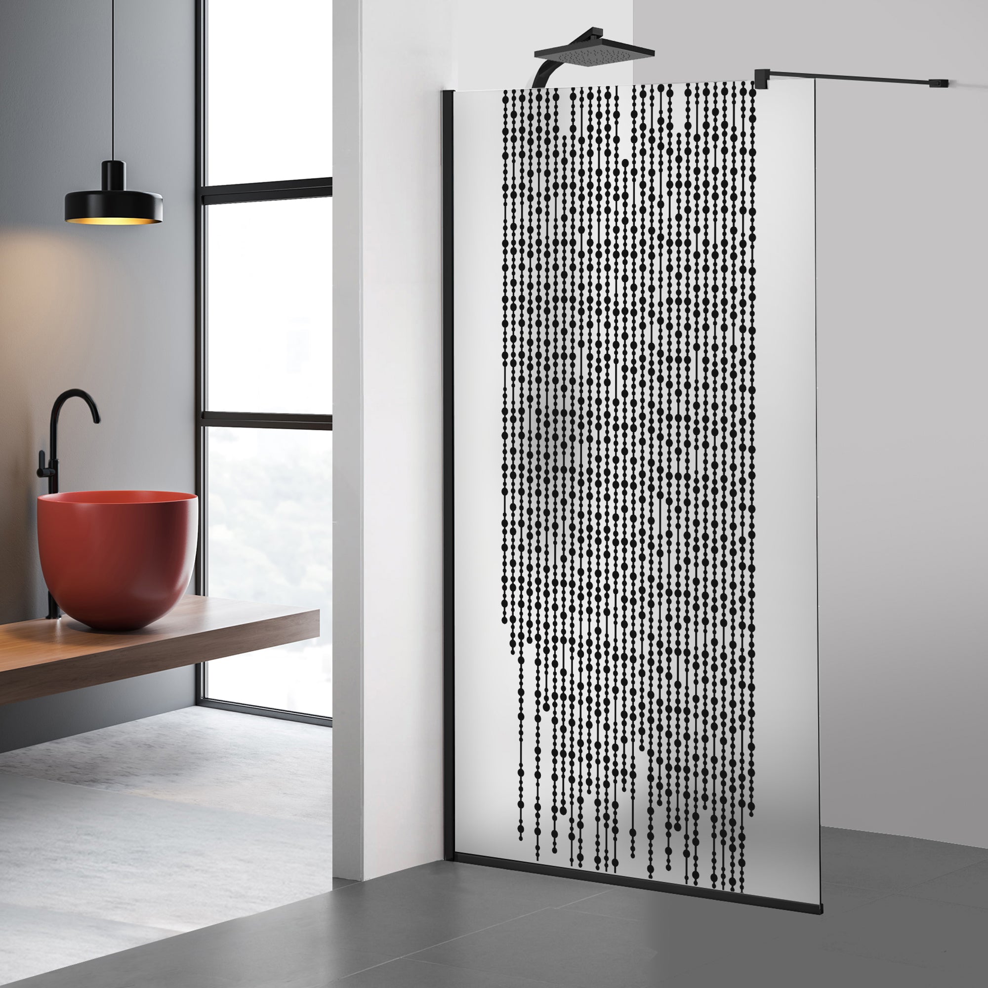 Shower Screens Walk-in, Black Shower Wall, #Satiné #Matt