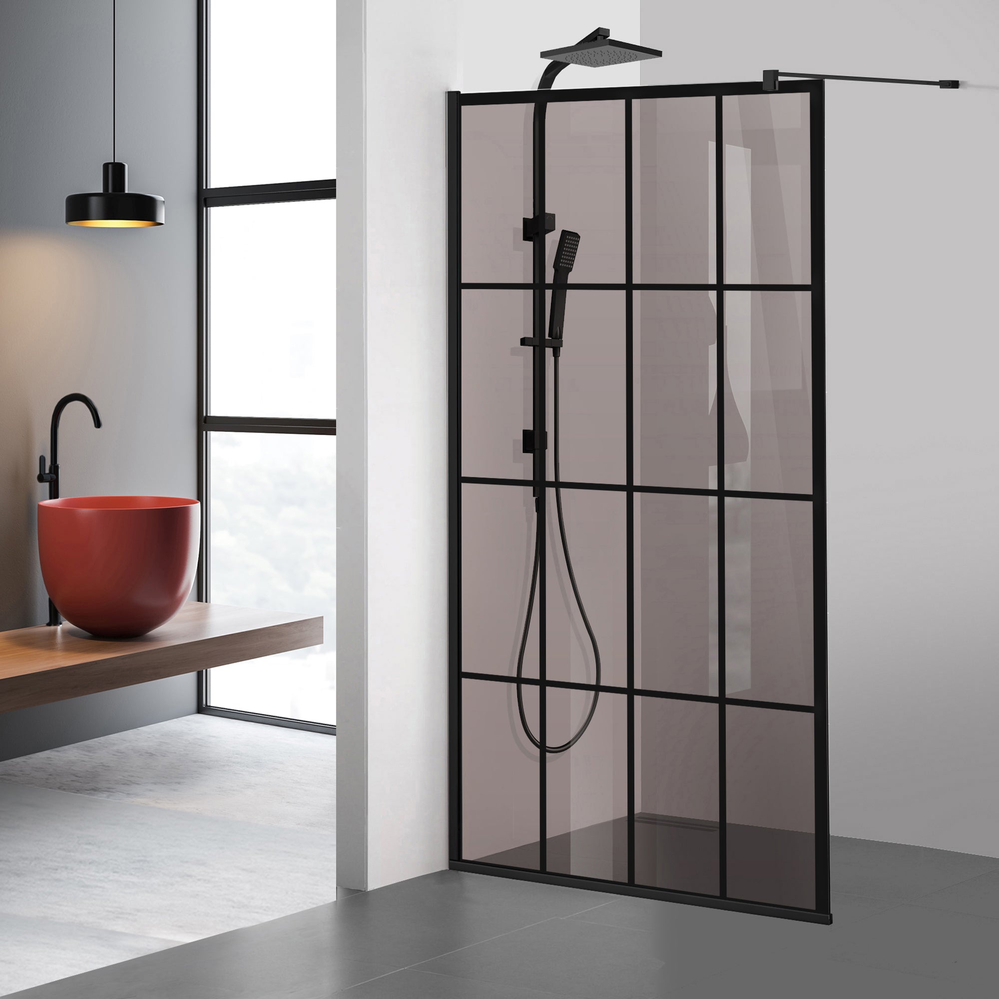 Shower Screens Walk-in, Black shower wall, #Bronze #Bronze