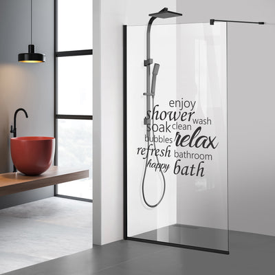 Shower Screens Walk-in, Black Shower Wall, #Clear #Víztiszta