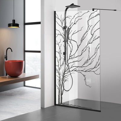 Shower Screens Walk-in, Black Shower Wall, #Clear #Víztiszta