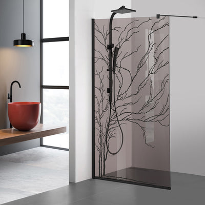 Shower Screens Walk-in, Black shower wall, #Bronze #Bronze