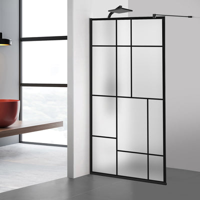 Shower Screens Walk-in, Black Shower Wall, #Satiné #Matt