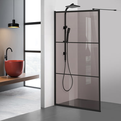 Shower Screens Walk-in, Black shower wall, #Bronze #Bronze